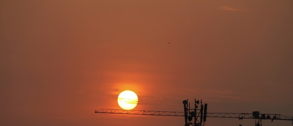 Sun Touching the Crane